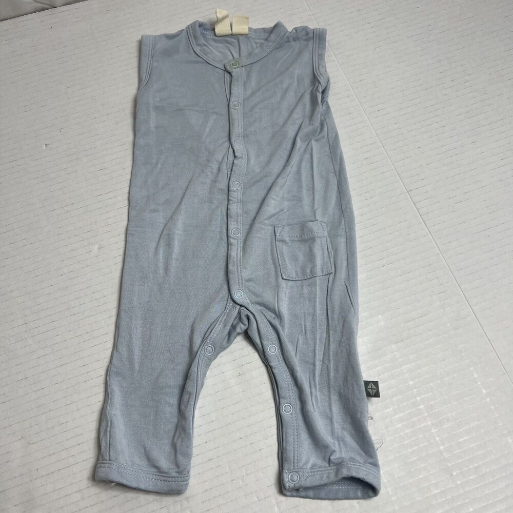 KYTE BABY Size 0-3 Months Baby Blue Sleeper One-Piece Snaps Bamboo READ